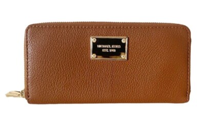 NWT MICHAEL KORS Jet Set Large Continental Zip Around Leather Wallet Luggage