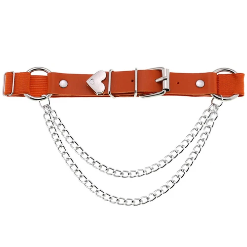 Punk Style PU Leather Thigh Ring Nightclub Leg Chain Ladies Garter Belt - Picture 13 of 22