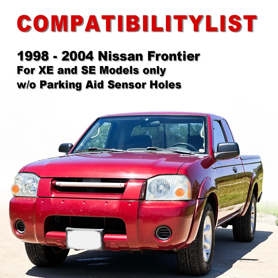 Fit For 1998-2004 Nissan Frontier Rear Bumper Assembly w/o Sensor Holes Black Foto 2 de 4