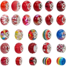 1box 54pcs Mixed color Rhinestone European Beads Large Hole Rondelle Spacer Bead