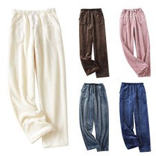 Womens Fleece Pajama Pants Fuzzy Lounge Bottoms Warm Fluffy Sleepwear Trousers