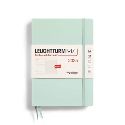 LEUCHTTURM1917 - Weekly Planner & Notebook 2025, Hardcover, Medium (A5), Mint...