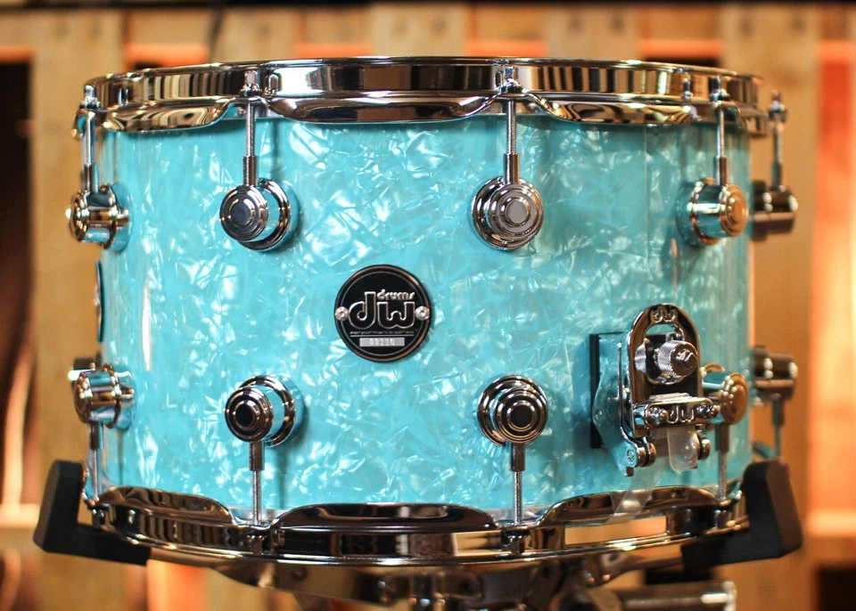 DW Performance Seafoam Marine Snare Drum - 8x14 - Image 2 of 4
