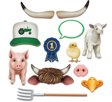 FARM BIRTHDAY PARTY PHOTO FUN SIGNS DECORATIONS, NEW FROM STORE
