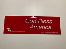 Bumper Stickers. God Bless America. In Flag Red, set of two.