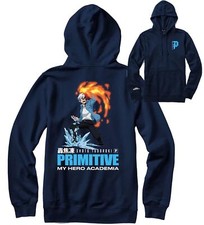 New Primitive My Hero Academia Flashfreeze Heatwave Navy Mens Hoodie RMHD-226