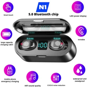 N1 Casque Bluetooth 5.0 Téléphones sans fil Mini Ecouteurs Écouteurs stéréo IPX6