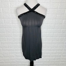 EXPRESS Gray High Jeweled Neck Sleeveless Dress Size XS
