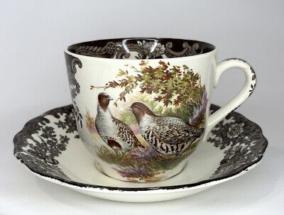 Vintage Royal Worcester Palissy Spiel Serie Keramik Wachtel Schale / Untertasse