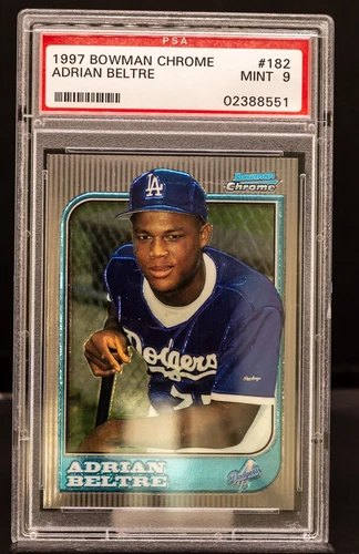 8551 Adrian Beltre 1997 Bowman Chrome Baseball #182 Dodgers Rookie PSA 9
