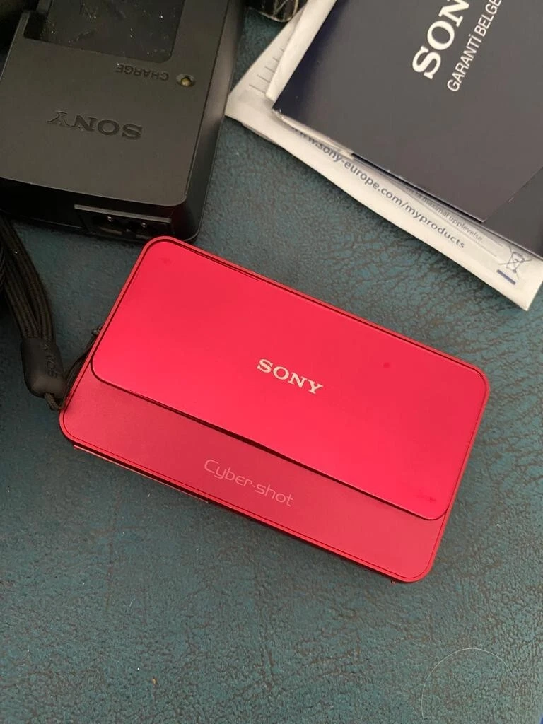 Rare red SONY Digital Camera DSC-T110 Red Cyber Shot 4.0x Zoom w
