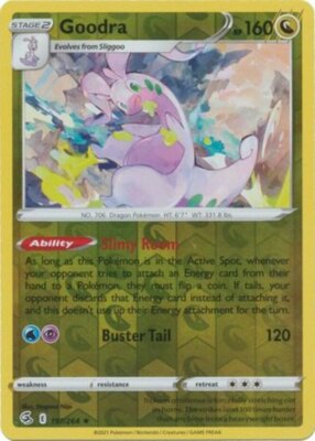 x1 Goodra - 197/264 - Rare - Reverse Holo Pokemon SS08 Fusion Strike M/NM