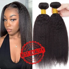 USPS Indian Brazilian Yaki Straight Kinky Virgn Human Hair Extensions 1-3bundles