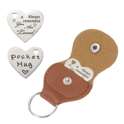Pour cœur médaillon en cuir avec chaîne, rappel d'amour constant - Photo 1/4