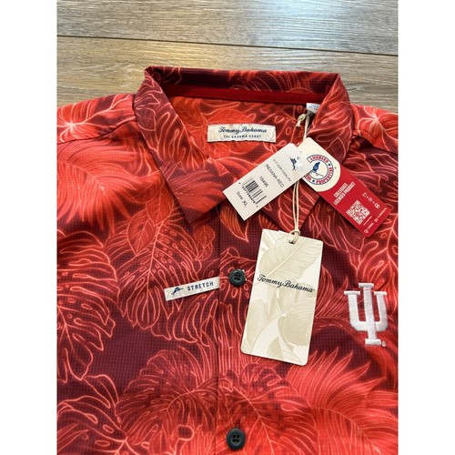 NWT Tommy Bahama Indiana Hoosiers Floral Stretch Collegiate Shirt XL - Picture 2 of 6