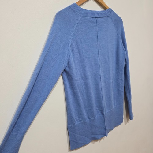Country Road Jumper AUS S/10 US6 Princess Blue Merino Wool V-Neck Knit Sweater - Picture 6 of 10