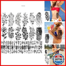 Zomme 82 Sheets 3D Flowers Temporary Tattoos Women Adult, Including 12 Sheets