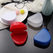 4 Pcs Plastic Denture Storage Container Retainer Mouth Guard Box