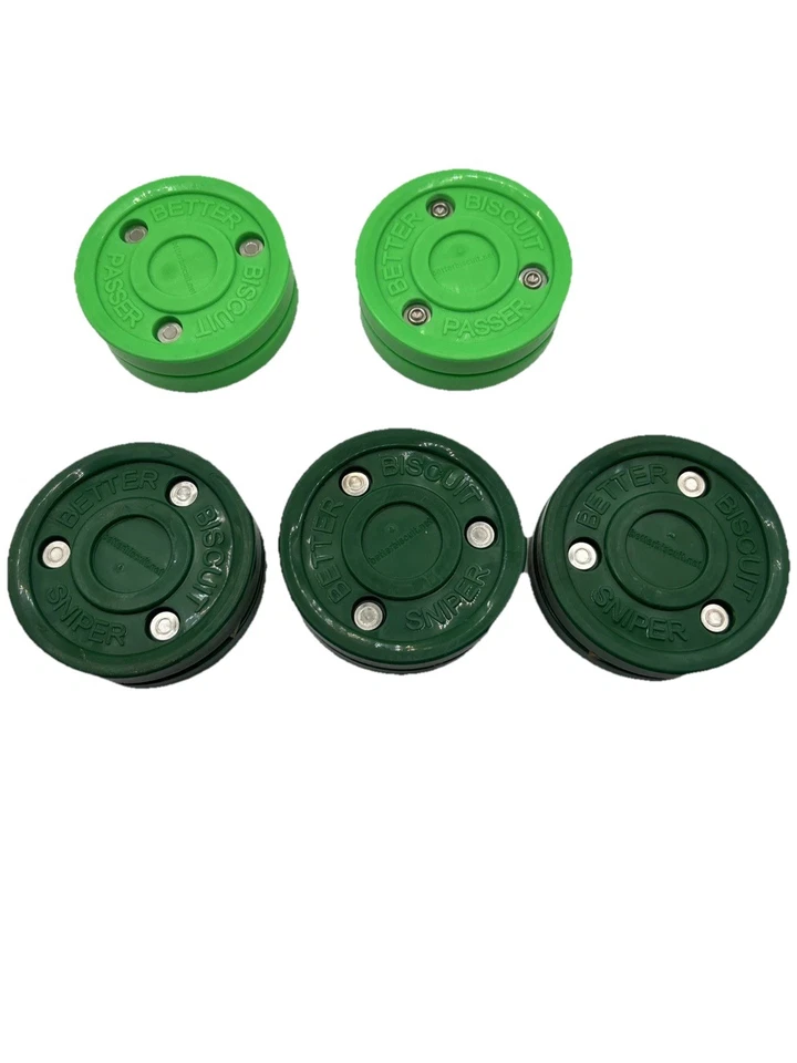 Green Better Biscuit 3-Inch Puck for Off-Ice Hockey & Floor Hockey Training