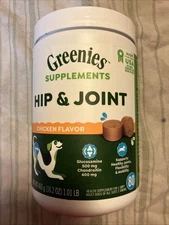 Greenies Hip and Joint Supplements for Dogs, Chicken Flavor 80 Soft Chews 16.2oz
