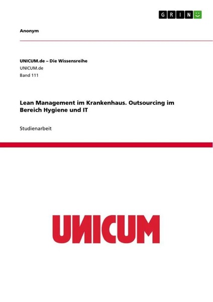 Anonymous | Lean Management Im Krankenhaus. Outsourcing Im Bereich Hygiene...-image