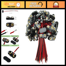 100 PCS T-Type 9 Volt Battery Connectors, Hard Plastic Shell Buckle Clips