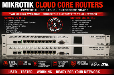 MikroTik CCR1009-7G-1C-1S+ 9-Core Router 7x Gigabit 10G SFP+ Dual PSU