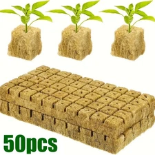 Grodan 1" x 1" 50 count Rockwool Stonewool Hydroponics Grow Starter Cubes