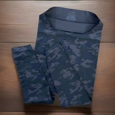 Spanx Seamless Leggings High Rise Look At Me Now Black Camo Women Sz L FL3515