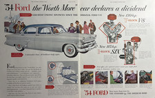 Ford Automobile Y Block Engine V-8 I Block Six 130 Hp Worth More Vtg Ad 1954