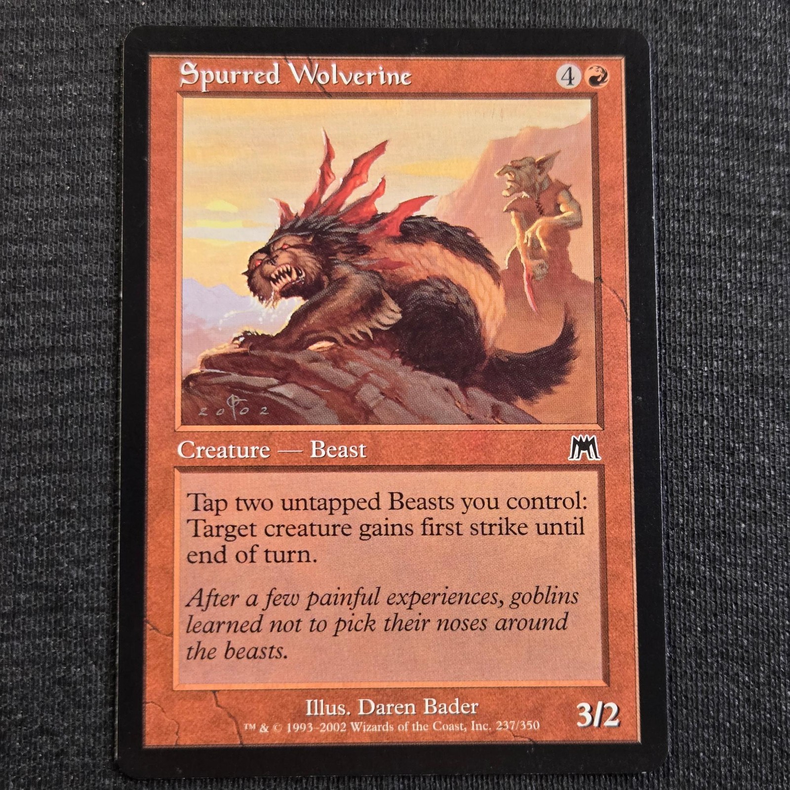 Magic: The Gathering Onslaught Spurred Wolverine Common 237 Lightly Played