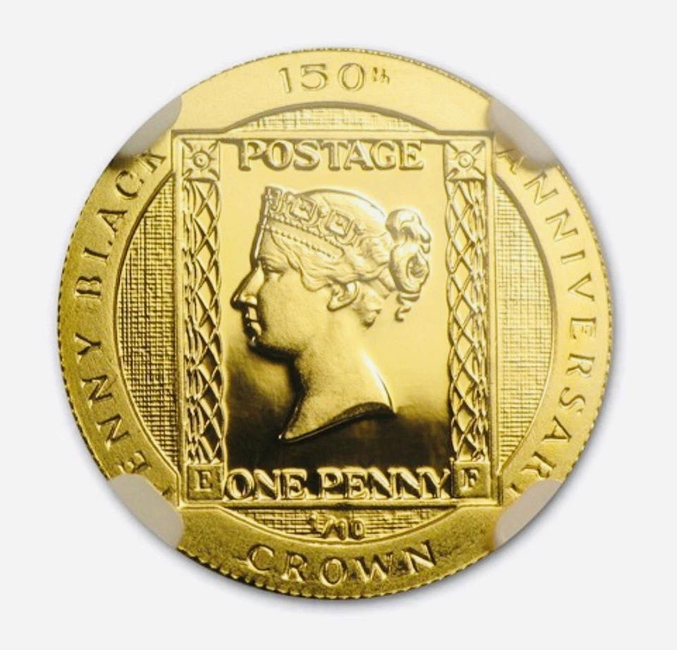 1990 Isle Of Man G1/10C Penny Black ANIVERSÁRIO PF 70 ULTRA CAMEO NGC - Imagem 2 de 3