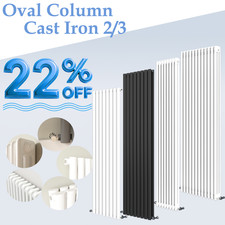 Colonna ovale verticale 2 3 radiatore in ghisa design riscaldamento rad tradizionale UK