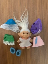 Thomas Dam Troll Doll Marked DAM W Clothes 1960’s