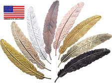 8 Pieces Christmas Metal Feather Bookmarks Vintage Metal Bookmark Feather Shape