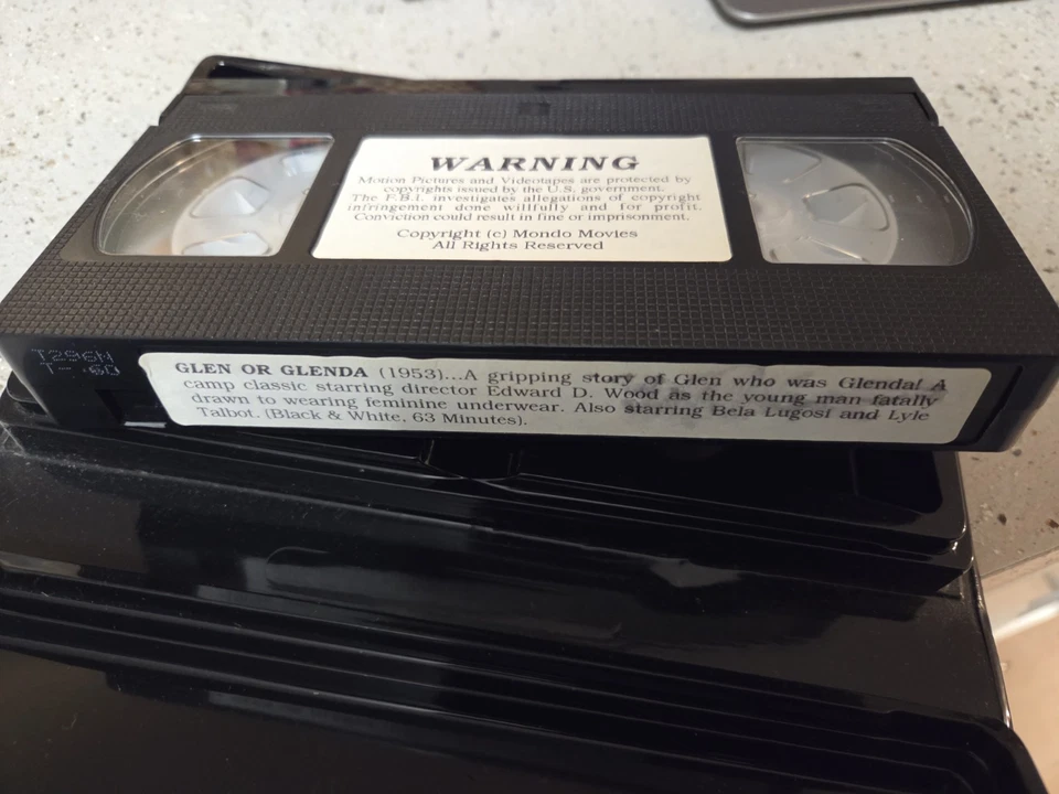 Ed Wood Glen Or Glenda? VHS Hard Plastic Case Early 1990s Dimensions Video Mondo - Image 4 of 4