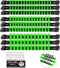 Socket Organizer Holder Tool Box: 9-Piece Holders 1/4 X 48 9Pcs, Green 