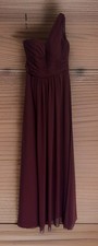 Bill Levkoff Burgundy One Shoulder Bridesmaid Dress Womens Formal Wedding Sz 4