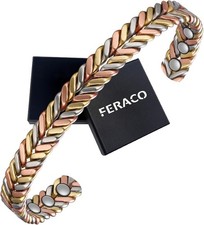 Men Women Bracelet Magnetic Therapy Arthritis Pain Relief Pure Solid Copper Bang