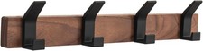 Coat Rack Wall Mount - 15.7 Inches Walnut Wood Coat Hooks Coat Rack Wall Mount