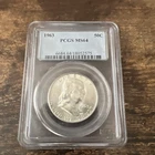 PCGS Graded 1963 50C MS 64 Franklin Half Dollar Classic Blue Label 1963 50C