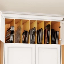 SpaceAid 6 Pack Tray Dividers for Cabinets, Bamboo Kitchen Cookie Baking Shee...