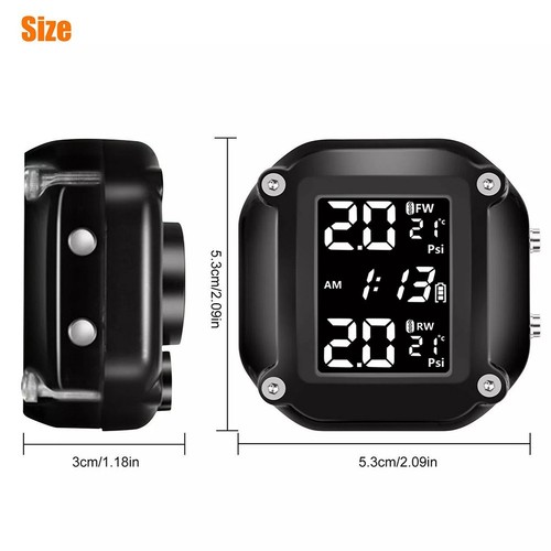 Motorcycle TPMS Wireless Tire Pressure Monitor System with LCD Display - Picture 7 of 11
