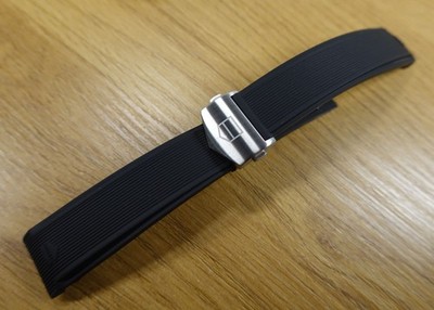 ORIGINAL TAG Heuer 20 mm schwarz Kautschuk Faltschließe Aquaracer 41 mm WAY211