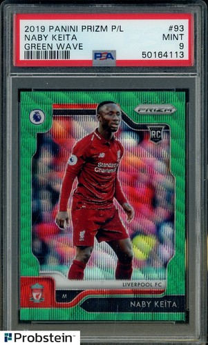 2019 Panini Green Wave Prizm PL Soccer #93 Naby Keita RC Rookie PSA 9 MINT