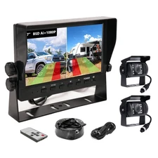 7" Car DVR Monitor BSD Ai 1080P 2x 4PIN Rear View Backup Cameras 12-24v Caravan