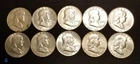 $5 Face Value 10 Coins 90% Silver Franklin Half Dollars ~ Mix Dates ~ Lot #5