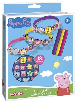 Totum 360150 Peppa Pig Charm-Armband-Set, mehrfarbig, M