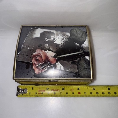 Vintage Enesco Music Trinket Box Kissing Couple Plays  Unforgettable  