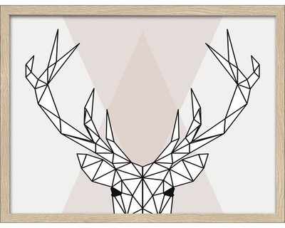 Gerahmtes Bild Polygon Deer ll 43x33 cm